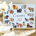 2025 Calendar Printable for Kids, Digital Planner, Wall Calendar, Printable Calendar, Kids Monthly Planner, Homeschool Calendar with Animals