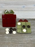 Gift shape Tic-Tac-Toe board >handmade ceramic board game >table game >modern >nostalgia