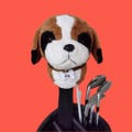 Brown and White Dog Driver and Fairway Wood Covers | Fun Golf Gift for Dog Lovers