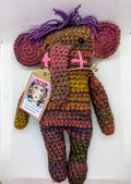 crochet quirky elephant handmade one of a kind cute fun stuffy toy office friend amagurumi