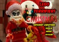 Custom Block Art the Clown Christmas themed minifigure; Terrifier 3 with REAL fake BLOOD! Comes with accessories and additional pieces.