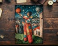 Mtg Card Sleeves: Girl holding up planet Top Quality Sleeves, Suitable for all tcgs High Quality Foil/Holo