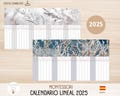 Montessori Linear Calendar 2025 for kids. Annual Nature Images Calendar 2025. Montessori Linear Calendar. Printable.