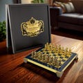 Personalized Brass Handmade Luxury Chess Set | Handcrafted Byzantine Empire Chess Set | High Quality Chess Game Set with Board & Pieces