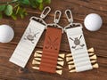Personalized golf bag tags with tees,Custom engraved leather golf tee holders,Custom golf accessories,Groomsmen gifts,Golf gifts for men