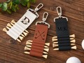 Personalized golf bag tags with tees,Custom engraved leather golf tee holders,Golf gifts for men,Custom golf accessories,Groomsmen gifts