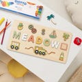 Wooden Toy | Gift Personalized Name Puzzle | Preschool Toys | Baby Announcement | First Christmas Gift | Montessori Board | Children Puzzle