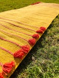 Handmade Organic Cotton Yoga Mat-Ecofriendly Yoga Mat, Handwoven, Anti-slip Exercise Mat-Mustard Yellow Indian mat Prayer Rug yoga practice
