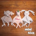 Personalized Doll Toy for Kids, Customized Embroidered Rabbit, Elephant and Unicorn Comfort Towel Doll, Toys for Toddler, Kids and Baby