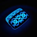 Glow in the dark Fidget slider in blue / black | 3-clicks glowing crunchy haptic EDC toy | Portable 3d click & slide | Everyday carry gear
