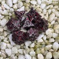 Blood-Stained Dice, Black Metal Dice, Gothic Dice, RPG Dice Set, Horror Dice, Eerie Dice, Red Splatter Dice, Dark Theme Dice