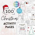 100 Christmas Activity Pages For Kids, Busy Book, Coloring Pages, Instant Digital Download, Printable PDF, Editable Canva Template, Resell