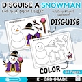 Winter Writing Activity | Disguise a Snowman Craft | Christmas Creative Writing Project | Holiday Coloring Pages