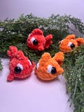 Mini Crochet Fish Plushy Stuffed Animal Gift Small Cute Goldfish Child Gift Plushie Desk Pet Plush Pocket Fish Keychain Crochet Easy Pet