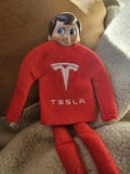 Elf on Shelf Tesla Shirt Embroidered, READY TO SHIP,  Christmas Gift