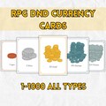 RPG Currency Coin Tokens DnD Item Cards Bundle - RPG Dungeons and Dragons - Copper, Silver, Gold, Electrum, Platinum, RPG, dnd currency gold