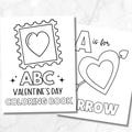 Valentine's Day Alphabet Coloring Book Printable, Valentine's Day Alphabet Coloring Cards for Kids, Homeschool Printables