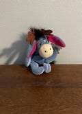 1990’s The Disney Store Eeyore Reindeer Beanie Doll- Vintage Disney Stuffed Reindeer Eeyore Beanbag Doll