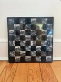 Vintage black marble chess board