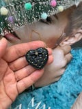 Miniature purse for dolls 1/6 scale "Black heart", bag, handbag for Blythe, Momoko, NF, FR, Poppy Parker