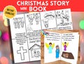 Birth of Jesus Christmas Story Nativity Coloring Book Craft, Advent Sunday School Christmas Craft, Baby Jesus Printable Bible Coloring Pages