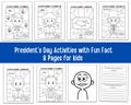 Presidents' Day Activities with Fun Facts, Color by Number for Kids, Easy Coloring pages, Fun Activities, and Patriotic Holiday