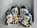 12CM Cartoon Shark & Fried Shrimp Cat Plush – Cute Pendant  Bag Charm