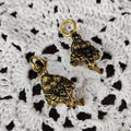 Get 2 Copper Toad pendant Statue, animal Lucky Brass Home Desk Ornament Decor Miniature Feng shui Tea Pet Antique Meditation Serene Figurine