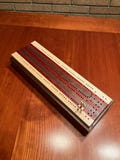 Cribbage Board - Walnut, Maple, Padauk With Card and Pegs Storage - Christmas Gift