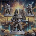 Malakim Vindicator B Assimar Fighter Celestial Fantasy Miniature Dungeons and Dragons Mini RPG Tabletop Games DnD 5e Painting Pathfinder