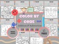 Color by Numbers, First Grade Math, Kids Activity, Color by Code, Kids Printable, Kids Coloring, Worksheets for Kids