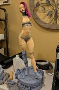 XXL Partially Painted Cyberpunk Girl | 3D printed Figure | 12K Resolution NO Layer Lines