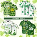 Personalized St Patrick's Day Baseball Jersey, Custom Lucky Charms Baseball Jersey, Vintage Shamrock Baseball Jersey, Irish Lucky Shirt