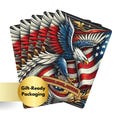 Trump 2024 Patriotic Playing Cards - Gold Eagle & American Flag Deck | Premium Trump-Themed 52-Card Deck with Jokers | Trump Gift Idea