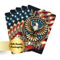 Trump Patriotic Playing Cards - Gold Eagle & American Flag Deck | Premium Trump-Themed 52-Card Deck with Jokers | Trump Gift Idea