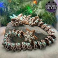 Articulated Gingerbread Dragon - 3d Printed Fidget Dragon Holidays
