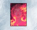 MTG Card Sleeves: Flame Girl, High-Quality Foil, Perfect for All TCGs,MTG Accessories,Foil/Holo Finish