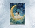 MTG Card Sleeves: Star and Moon Couple, High-Quality Foil, Perfect for All TCGs,MTG Accessories,Foil/Holo Finish