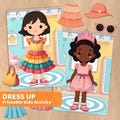 Printable Dress Up Girl Game, Clothing Activity, Fun for Fine Motor Skills, Preschool Activities, Homeschool Learning