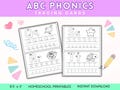 ABC Phonics Tracing Cards, Letter Tracing, Upper & Lowercase, Preschool Kindergarten Handwriting And Phonics, Alphabet Flashcards, Abc Cards