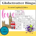 Capital City Bingo - 50 Printable Cards | Fun Geography Game for Kids | Discover World Capitals | Great for Classrooms, Homeschool & Parties