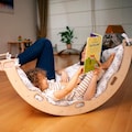 Wooden Climbing Arch with Cotton Pillow, Montessori Toddler Climber, Handmade Wooden Arch for Kids, Two Sizes Available