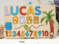 Personalized Montessori Name Puzzle for Kids, Wooden Activity Board, Ideal First Birthday Gift and Developmental Educational Toy