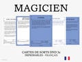 DnD 5e Spell Cards in French | WIZARD | D&D and Role Playing Accessories | Downloadable and Printable PDF