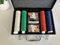 Premium Poker Chips Set Case with Cards Dice NEW
