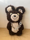 Vintage 1980s Soviet Olympic Musical Teddy Bear with Rare Mechanical Sound