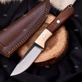 Handmade Carbon Steel Skinner Knife - Rustic Hunting Blade for Outdoor Enthusiasts