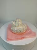 Small Bedazzled White “Ghost”  Rubber Duck